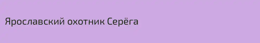 Ярославский охотник Серёга